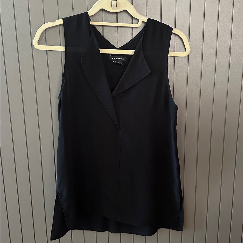 Trouvé silk black sleeveless top